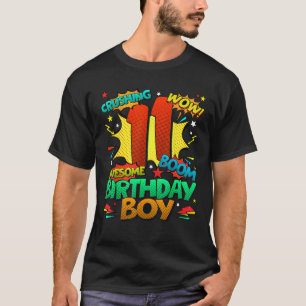 11th Birthday Kids Comic Style Kids Boys 11 Year O T-Shirt