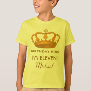 11th Birthday King Custom Name Royal Crown W29 T-Shirt