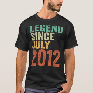 11th Birthday  Legend Since July 2012 Girls Boys T-Shirt