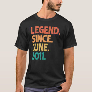 11th Birthday Legend Since June 2011 11 Years Old  T-Shirt