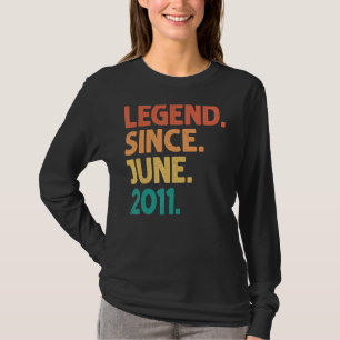 11th Birthday Legend Since June 2011 11 Years Old T-Shirt