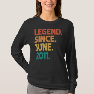 11th Birthday Legend Since June 2011 11 Years Old T-Shirt