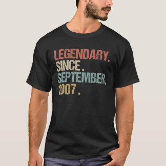 11Th Birthday Legendary Since September 2007 Retro T-Shirt