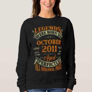 11th Birthday Legends Born In October 2011 11 Yrs Sweatshirt