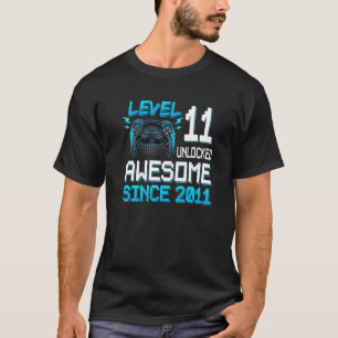 11th Birthday Level 11 Unlocked Awesome 2011 Video T-Shirt