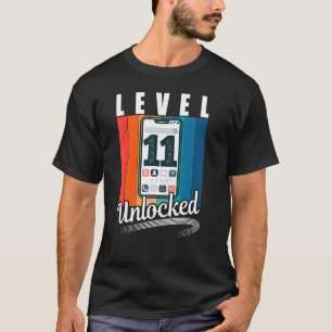 11th birthday level 11 years retro mobile phone sm T-Shirt
