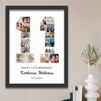 11th Birthday Number 11 Custom Photo Collage
