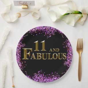 11th Birthday Paper Plate