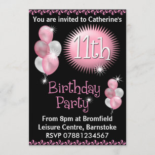 11th Birthday Party Invitation