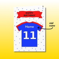 11th birthday red blue t-shirt add a name