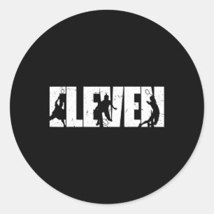 11th Birthday Retro Badminton 11 Years Old Boy Gir Classic Round Sticker