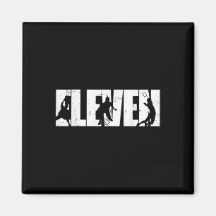 11th Birthday Retro Badminton 11 Years Old Boy Gir Magnet