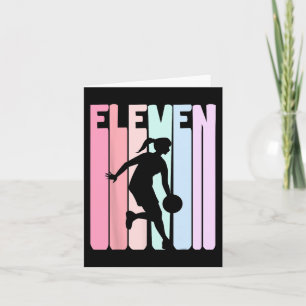 11th Birthday Retro Basketball Player 11 Years Old Card