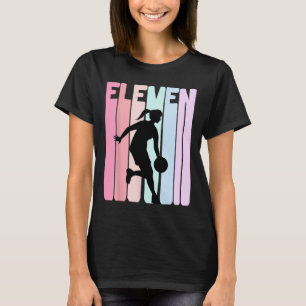11th Birthday Retro Basketball Player 11 Years Old T-Shirt