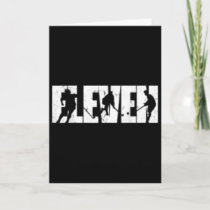 11th Birthday Retro Field Hockey 11 Years Old Boy Card