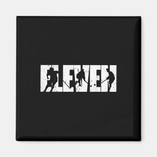 11th Birthday Retro Field Hockey 11 Years Old Boy Magnet