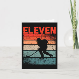 11th Birthday Retro Ice Hockey 11 Years Old Boy Gi Card