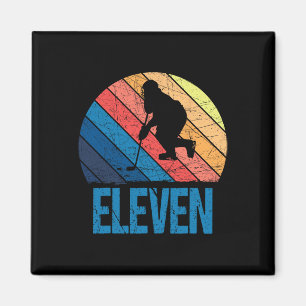 11th Birthday Retro Ice Hockey 11 Years Old Boy Gi Magnet
