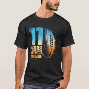 11th Birthday Retro Rugby Player 11 Years Old Boy T-Shirt