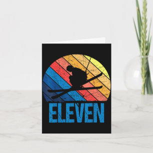 11th birthday retro ski skiing 11 year old boys card
