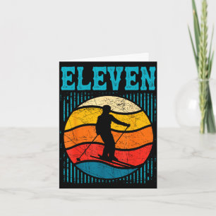 11th birthday retro ski skiing 11 year old boys card