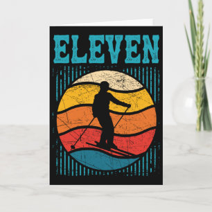 11th Birthday Retro Ski Skiing 11 Year Old Boys Gi Card
