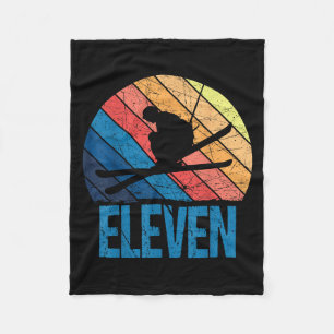 11th Birthday Retro Ski Skiing 11 Year Old Boys Gi Fleece Blanket