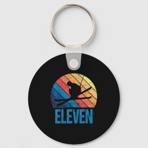 11th Birthday Retro Ski Skiing 11 Year Old Boys Gi Key Ring