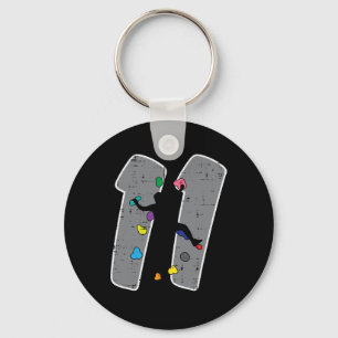 11th Birthday Rock Climbing 11 Year Old Bday Boys Key Ring