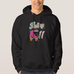 11th Birthday Roller Skates Rolling Into 11 Years Hoodie