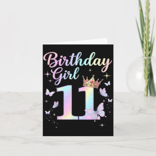 11th Birthday Shirt for Girls 11 Year Old Card