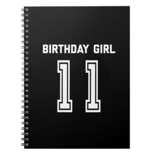 11th Birthday Shirt Gift 11 Years Old Girl Notebook