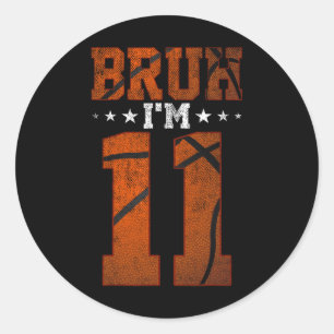11th Birthday Sketll Bruh I’m 11 Year Old Birthday Classic Round Sticker