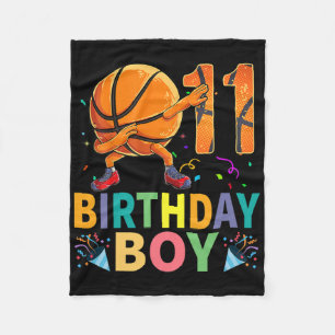 11th Birthday Sketll Dabbing 11 Years Old Kids For Fleece Blanket