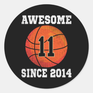 11th Birthday Sketll Lover 11 Years Old Vintage Sp Classic Round Sticker