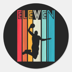 11th Birthday Sketll Lover Gift 11 Years Old Retro Classic Round Sticker