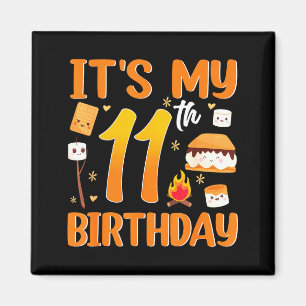 11th birthday s'more theme 11 year old party magnet