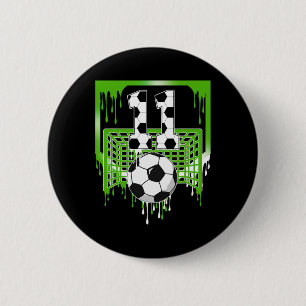 11th Birthday Soccer Ice Cream Drip 11 Year Old Pa 6 Cm Round Badge