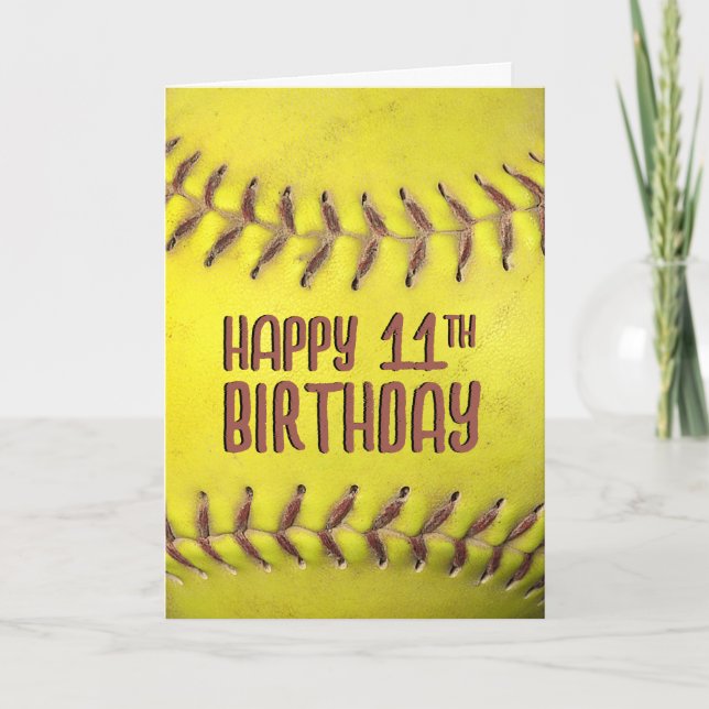 11th Birthday Softball Card (Front)