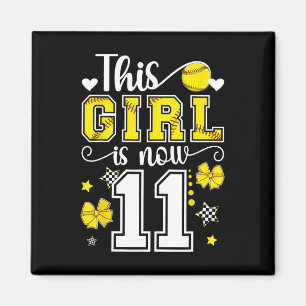 11th Birthday Softll Girl 11 Year Old Softll Playe Magnet