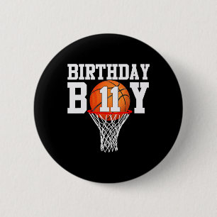 11th Birthday Sport 11 Years Old Basketball 11 Boy 6 Cm Round Badge