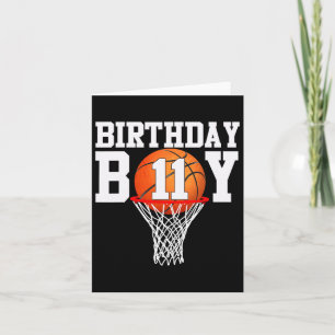 11th Birthday Sport 11 Years Old Bysketbyll 11 Boy Card