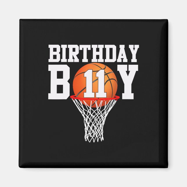 11th Birthday Sport 11 Years Old Bysketbyll 11 Boy Magnet (Front)
