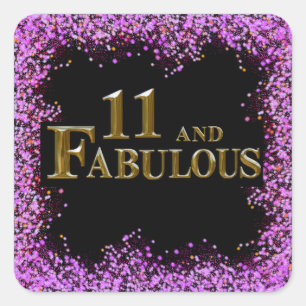 11th Birthday Square Sticker