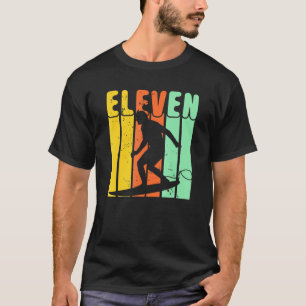 11th Birthday Surfing Boys Turning 11 Surfer Kids  T-Shirt