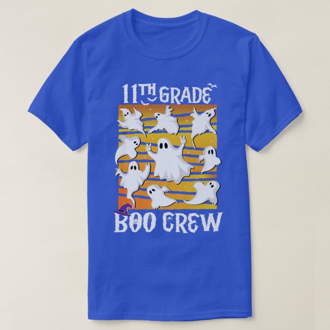 11th Grade Boo Crew Teacher Student Team Spooky Ba T-Shirt (Design Front)