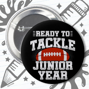 11th Grade Football Ready To Tackle Back to School 6 Cm Round Badge