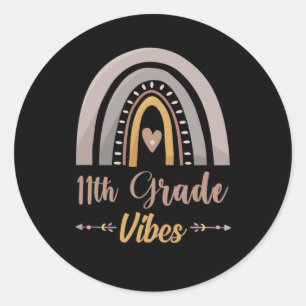 11th Grade Vibes Eleventh Grade Back to School Classic Round Sticker