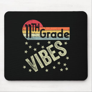 11th Grade Vibes Shirt Retro 80s Teacher Kids Back Mouse Pad