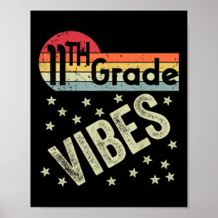 11th Grade Vibes Shirt Retro 80s Teacher Kids Back Poster